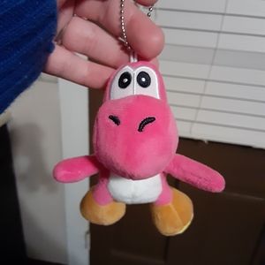Pink Yoshi Plush Keychain